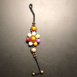 Multicolor Beaded Flower Bracelet